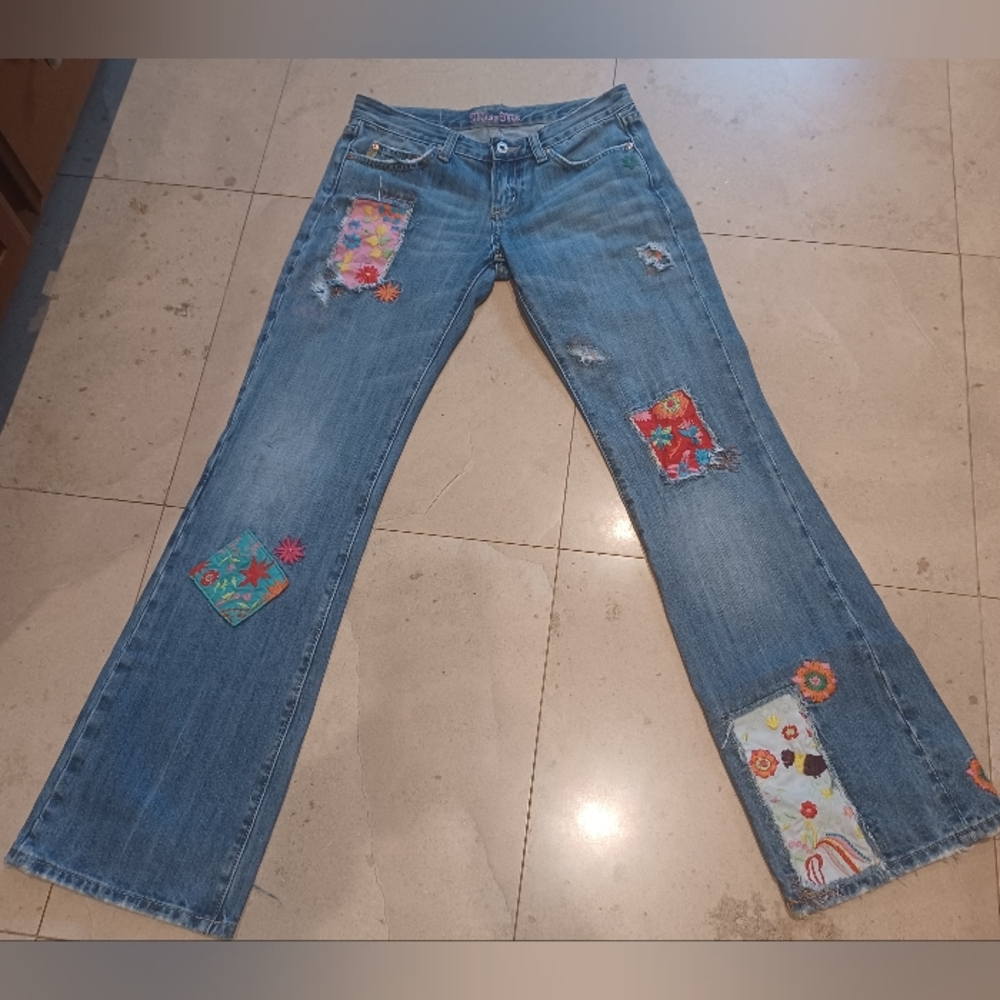 🌺VERY RARE!! Vintage Miss Me Patch Bohemian Embroidered Jeans 28x33